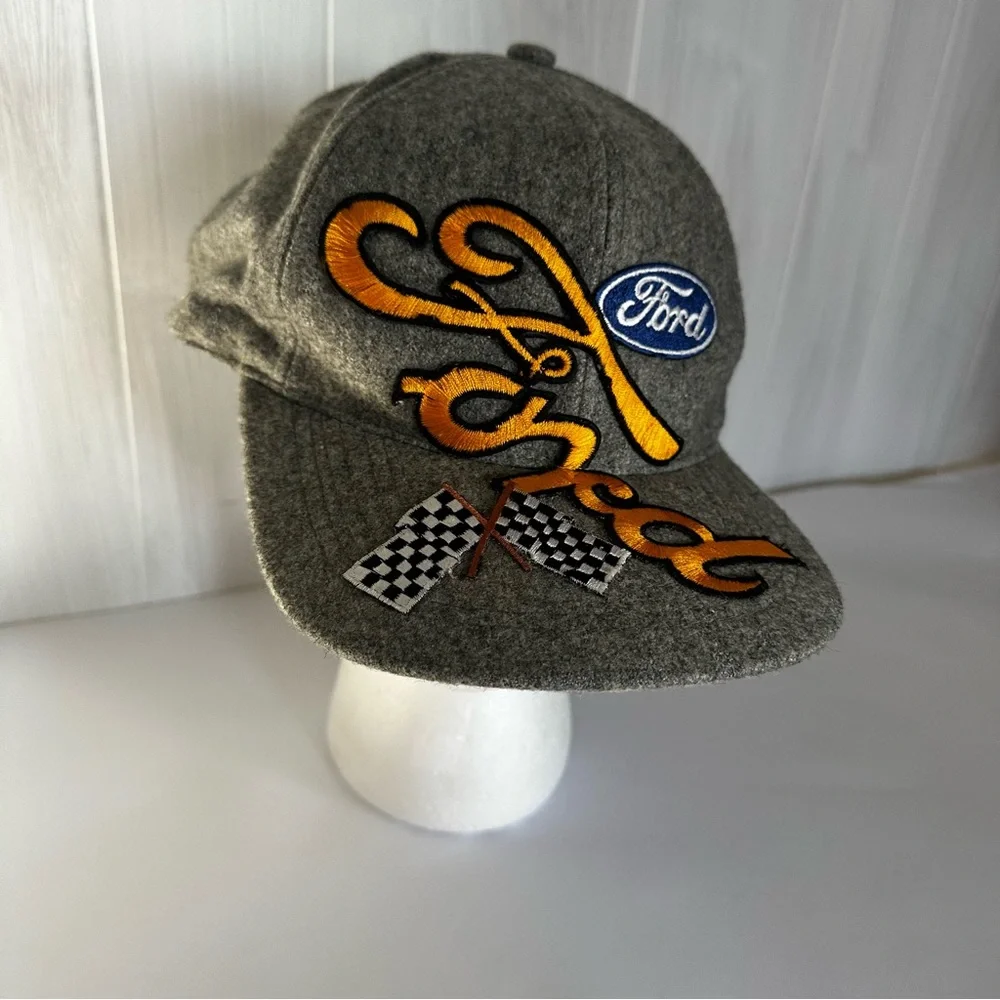 Mens Ford wool embroidered baseball cap hat trucker style‎ adjustable